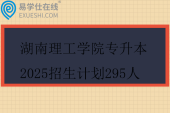 湖南理工学院专升本2025招生计划295人