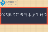 2025黑龙江专升本招生计划表