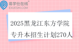 2025黑龙江东方学院专升本招生计划270人
