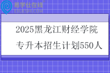 2025黑龙江财经学院专升本招生计划550人