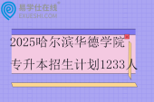 2025哈尔滨华德学院专升本招生计划1233人