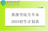 黄淮学院专升本2025招生计划表