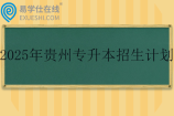 2025年贵州专升本招生计划表