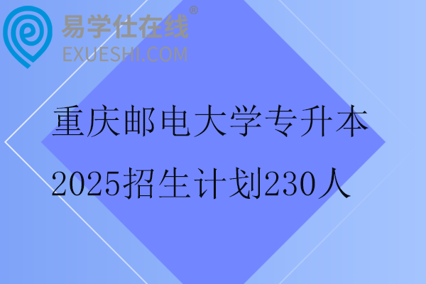重庆邮电大学专升本2025招生计划