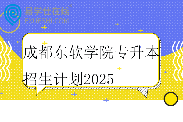 成都东软学院专升本招生计划2025