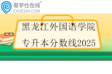黑龙江外国语学院专升本分数线2025