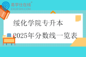 绥化学院专升本2025年分数线一览表