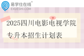 2025四川电影电视学院专升本招生计划表