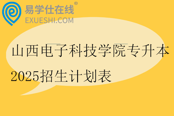 山西电子科技学院专升本2025招生计划