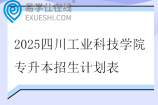 2025四川工业科技学院专升本招生计划表