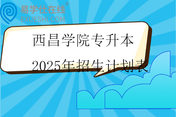西昌学院专升本2025年招生计划表