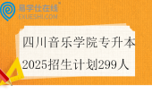 四川音乐学院专升本2025招生计划299人