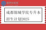 成都锦城学院专升本招生计划2025