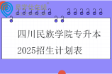 四川民族学院专升本2025招生计划表