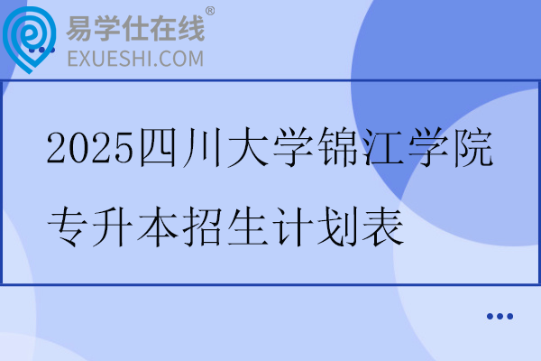 2025四川大学锦江学院专升本招生计划