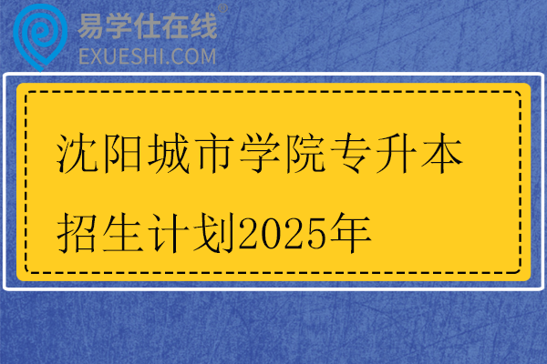沈阳城市学院专升本招生计划2025年