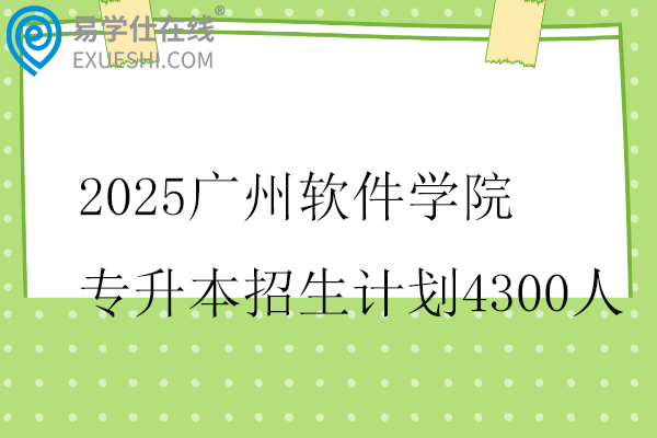 2025广州软件学院专升本招生计划