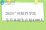 2025广州软件学院专升本招生计划4300人