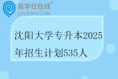 沈阳大学专升本2025年招生计划535人