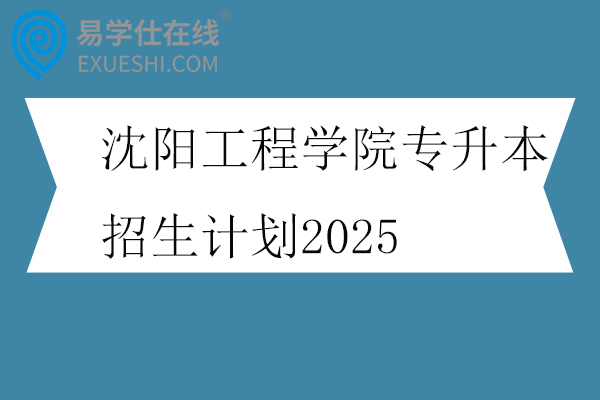 沈阳工程学院专升本招生计划2025