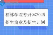 桂林学院专升本2025招生简章及招生计划