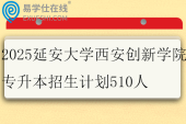 2025延安大学西安创新学院专升本招生计划510人