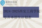 2024-2025西安工商学院专升本招生计划表