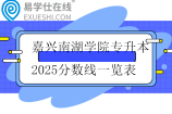 嘉兴南湖学院专升本2025分数线一览表