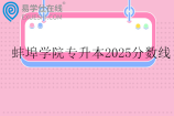 蚌埠学院专升本2025录取分数线