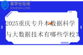 2025重庆专升本数据科学与大数据技术有哪些学校？