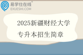 2025新疆财经大学专升本招生简章