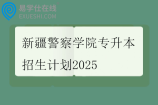 新疆警察学院专升本招生计划2025
