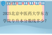2025北京中医药大学东方学院专升本分数线多少？