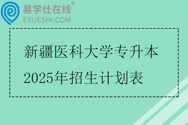 新疆医科大学专升本2025年招生计划表