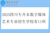 2025四川专升本数字媒体艺术专业招生学校有11所
