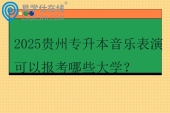2025贵州专升本音乐表演可以报考哪些大学？