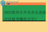 2025贵州专升本音乐表演可以报考哪些大学？