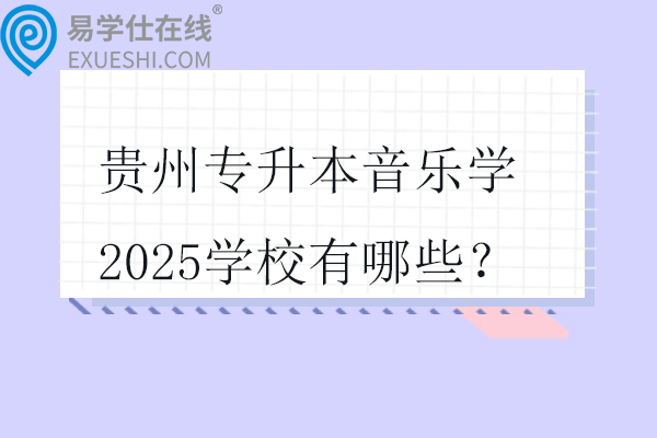 贵州专升本音乐学2025学校有哪些？