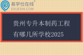 贵州专升本制药工程有哪几所学校2025