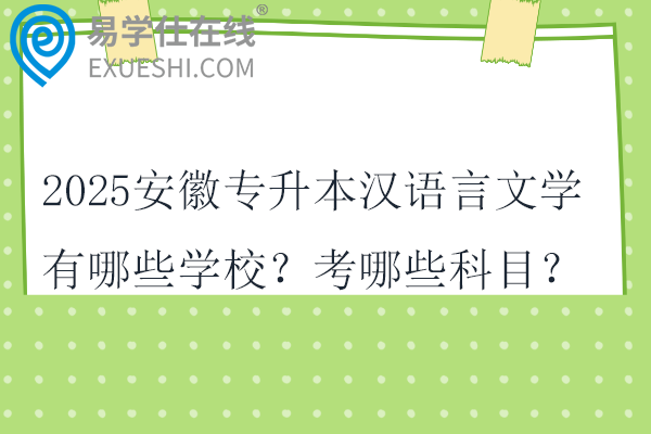 2025安徽专升本汉语言文学有哪些学校？