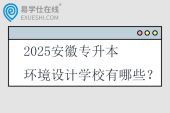 2025安徽专升本环境设计学校有哪些？