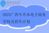 2025广西专升本电子商务学校及招生计划