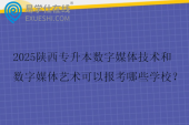 2025陕西专升本数字媒体技术和数字媒体艺术可以报考哪些学校？
