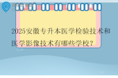 2025安徽专升本医学检验技术和医学影像技术有哪些学校？