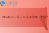 2026山东专升本可以报考哪些大学？