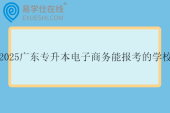 2025广东专升本电子商务能报考的学校有16所