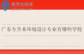 广东专升本环境设计专业有哪些学校2025