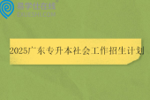 2025广东专升本社会工作招生计划491人