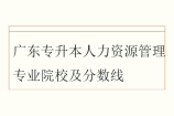 2025广东专升本人力资源管理专业院校及分数线