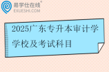 2025广东专升本审计学学校及考试科目